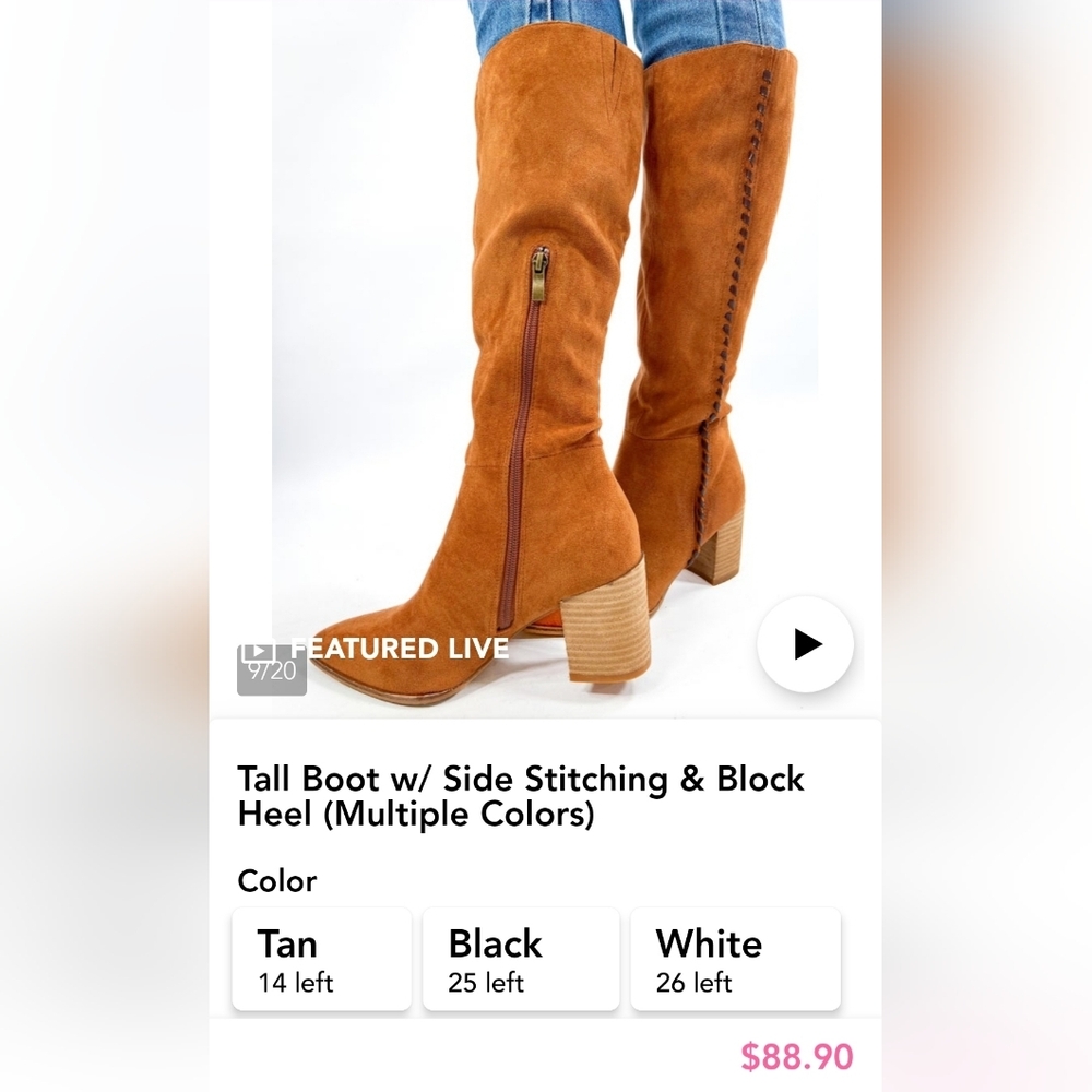 Camel Heeled Boots with Classic Design - Picture 8 of 8